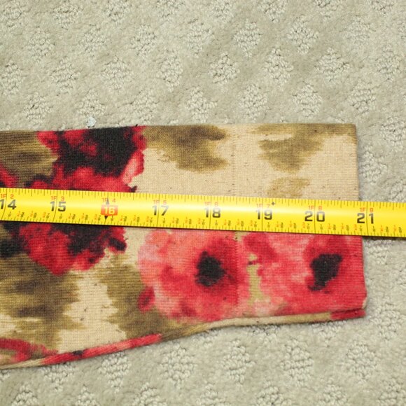 J Jill Women's Small Tan with Poppies Long Cardigan - Picture 3 of 5
